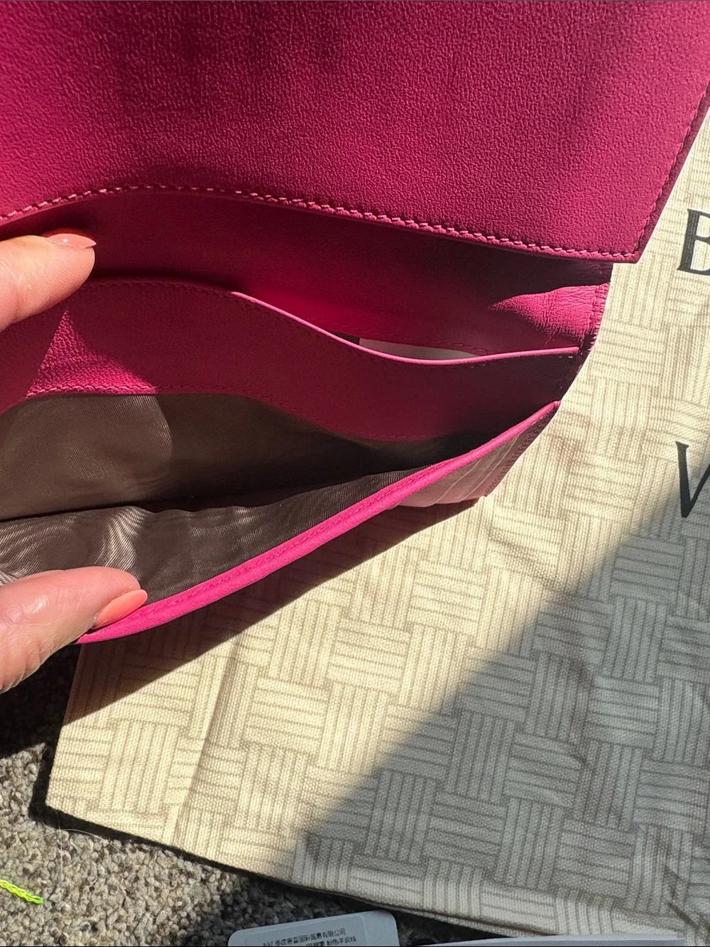 Bottega Veneta Hot Pink Intrecciato Fold-Over Wallet